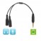 Cable Audio Stereo Splitter + 2 x 3.5mm Stereo Male Male